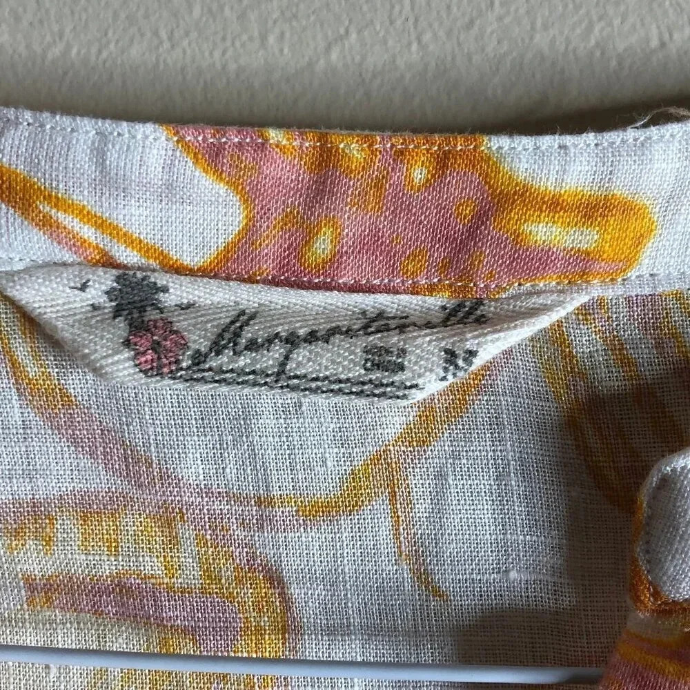 Margaritaville Summery Seashells Design Summery Linen Top, Size M - Picture 8 of 10
